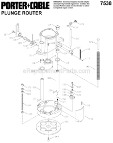 Part Location Diagram of 698884 Porter Cable Motor Frame